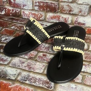 * Italian Shoemakers Black and Tan Sandals